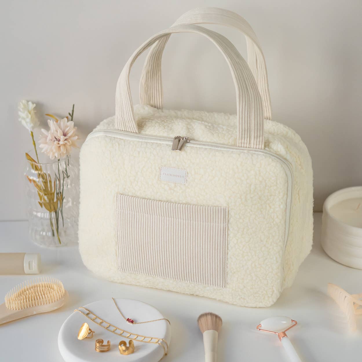 Beige Toiletry Bag