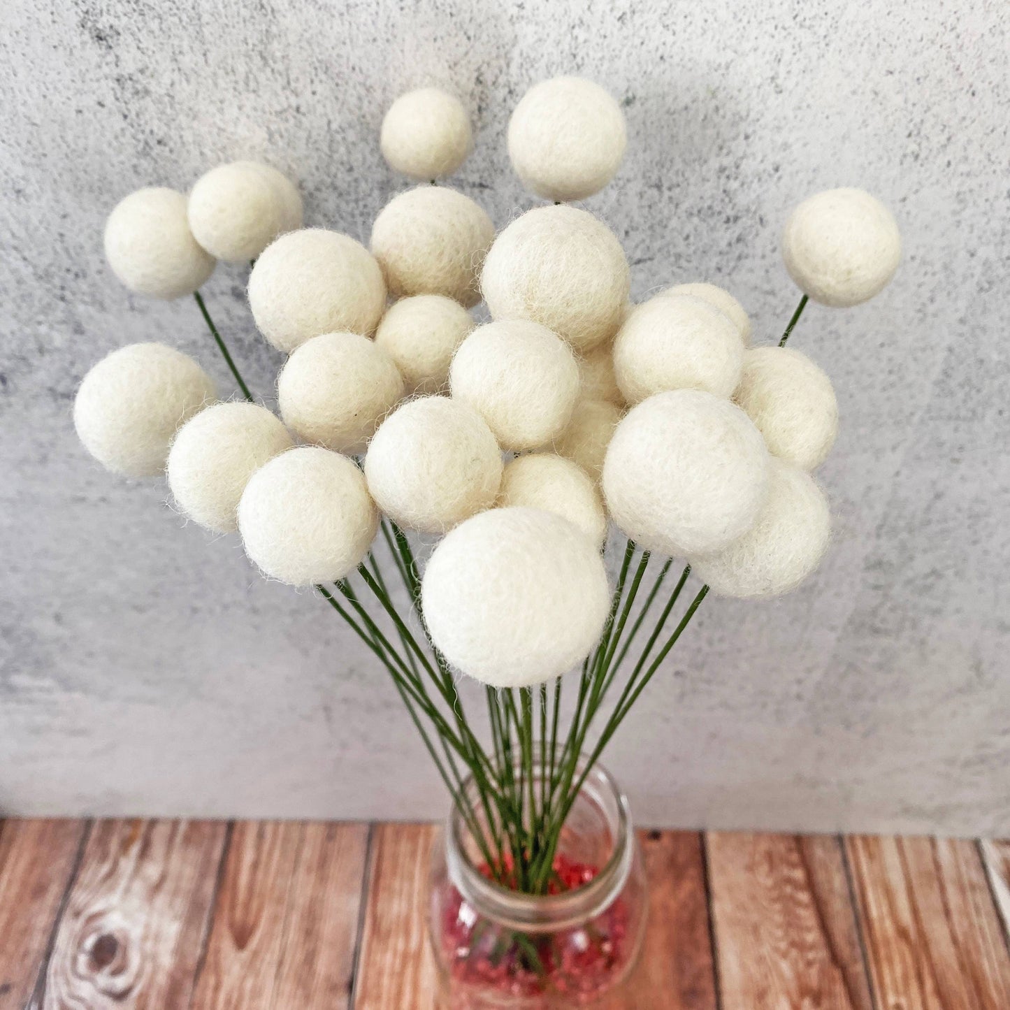 Felt Flower Ball Stem