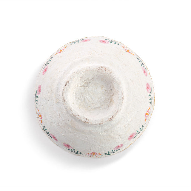 Paper Mache Coral Birds Bowl