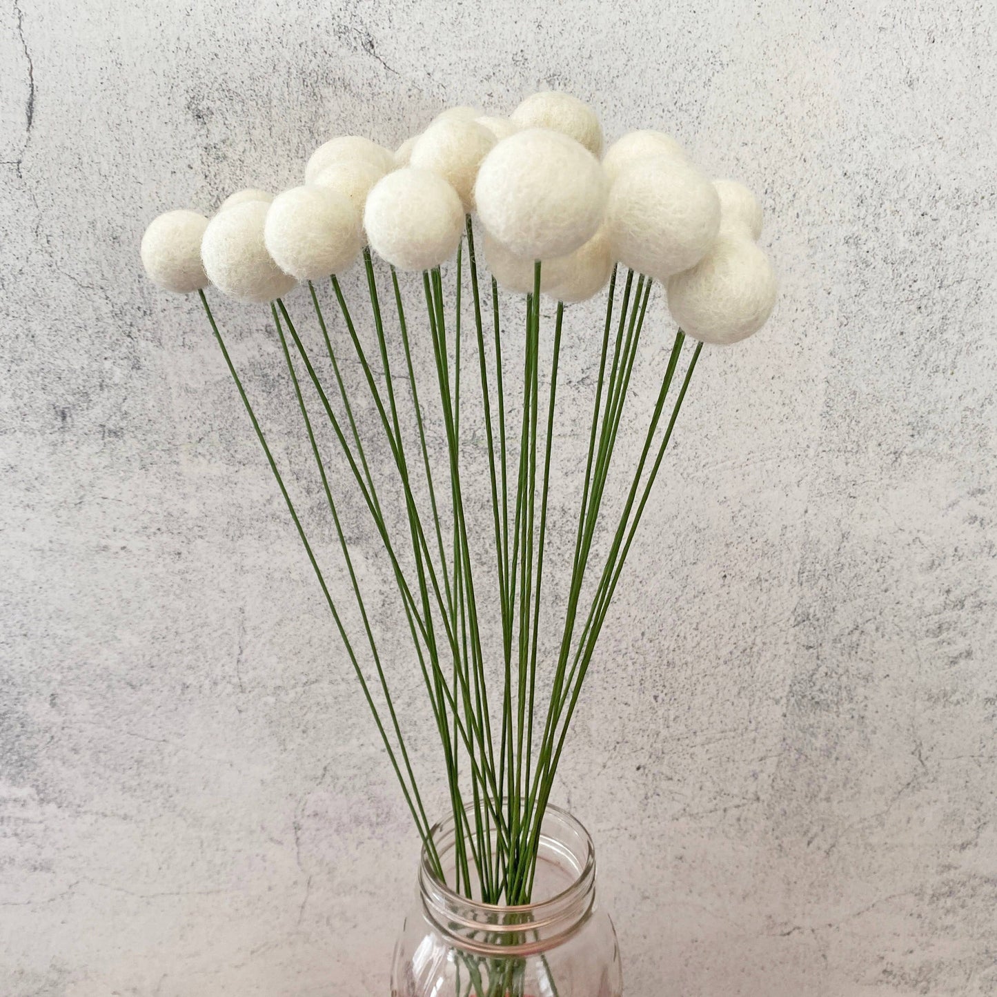 Felt Flower Ball Stem