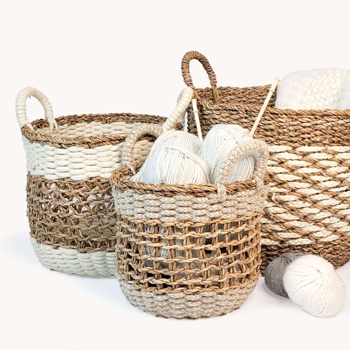 Wicker Mesh Basket Set 3PC