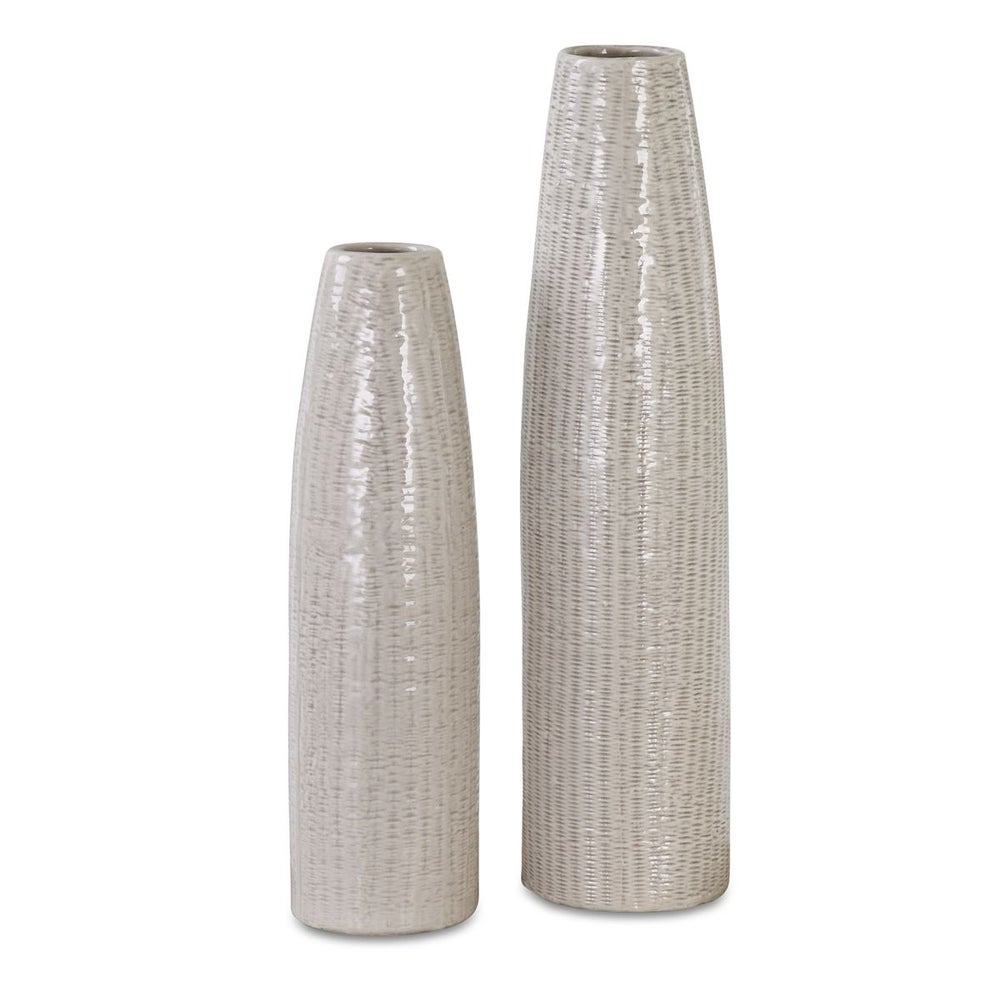 Gray Textured Vase Small