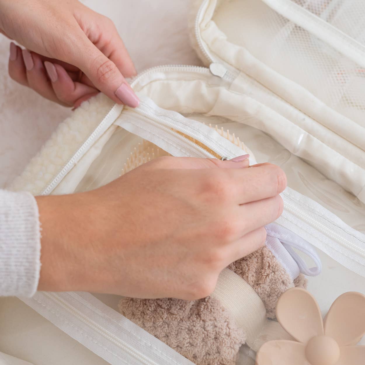 Beige Toiletry Bag