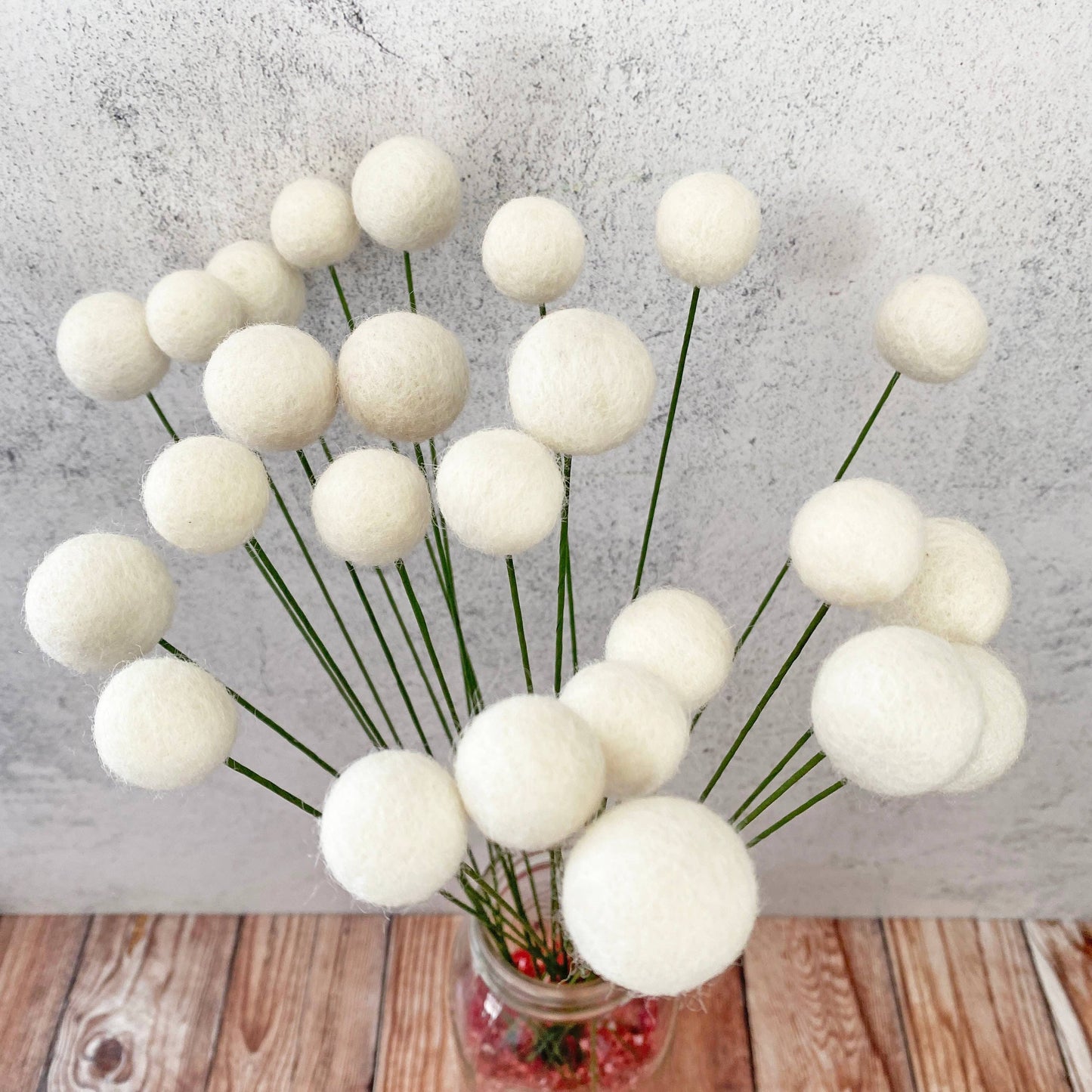 Felt Flower Ball Stem