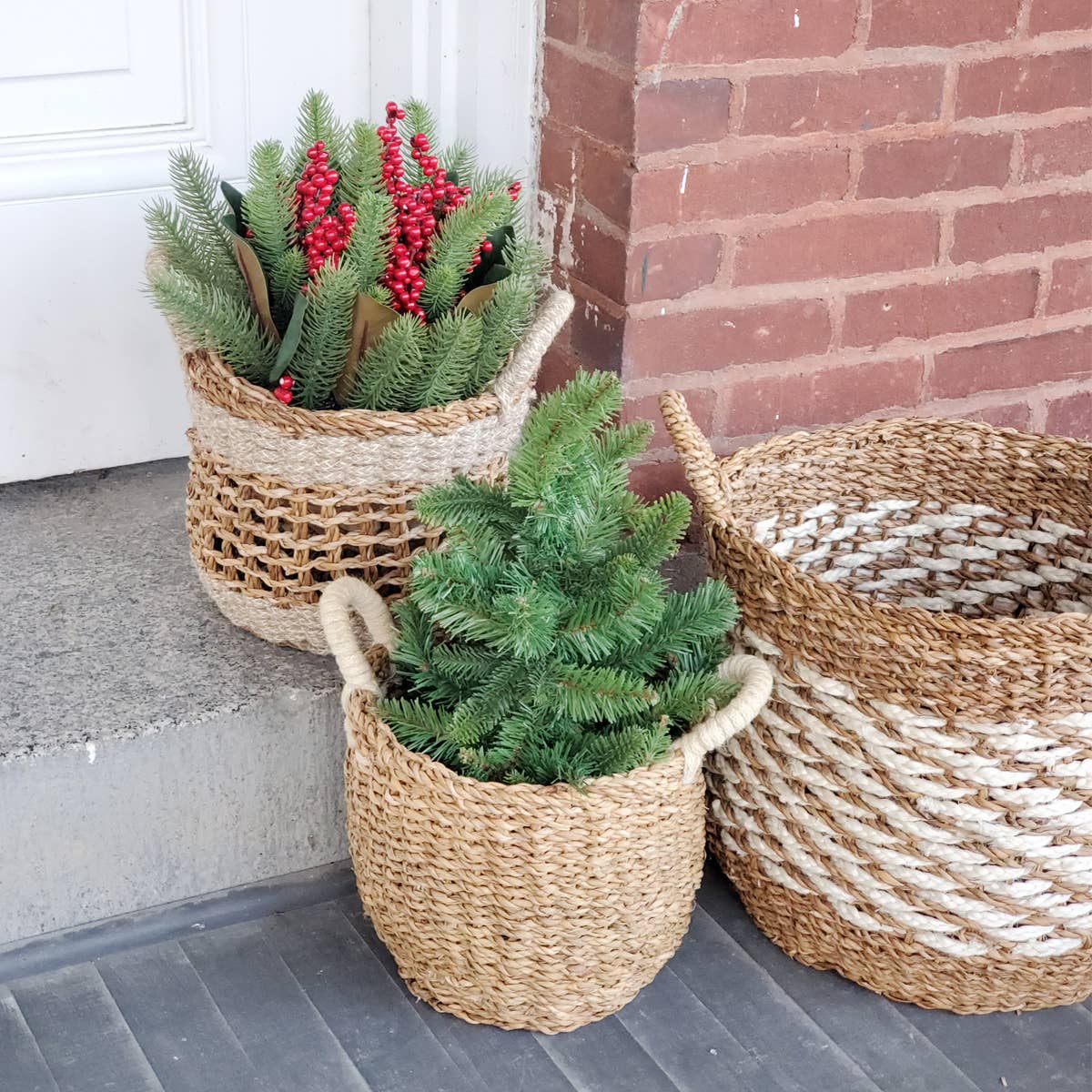 Wicker Mesh Basket Set 3PC