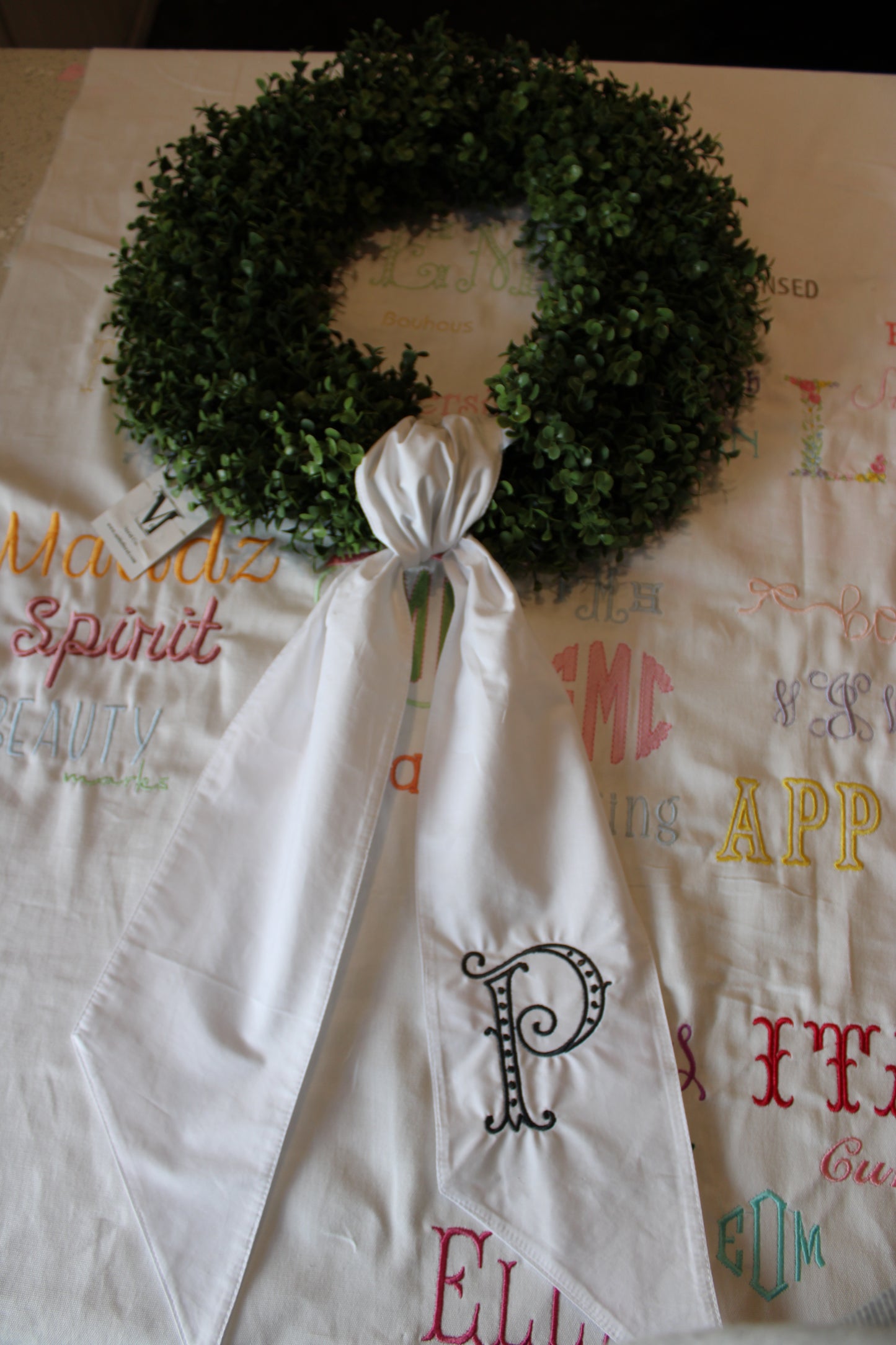 Customizable Wreath Sash