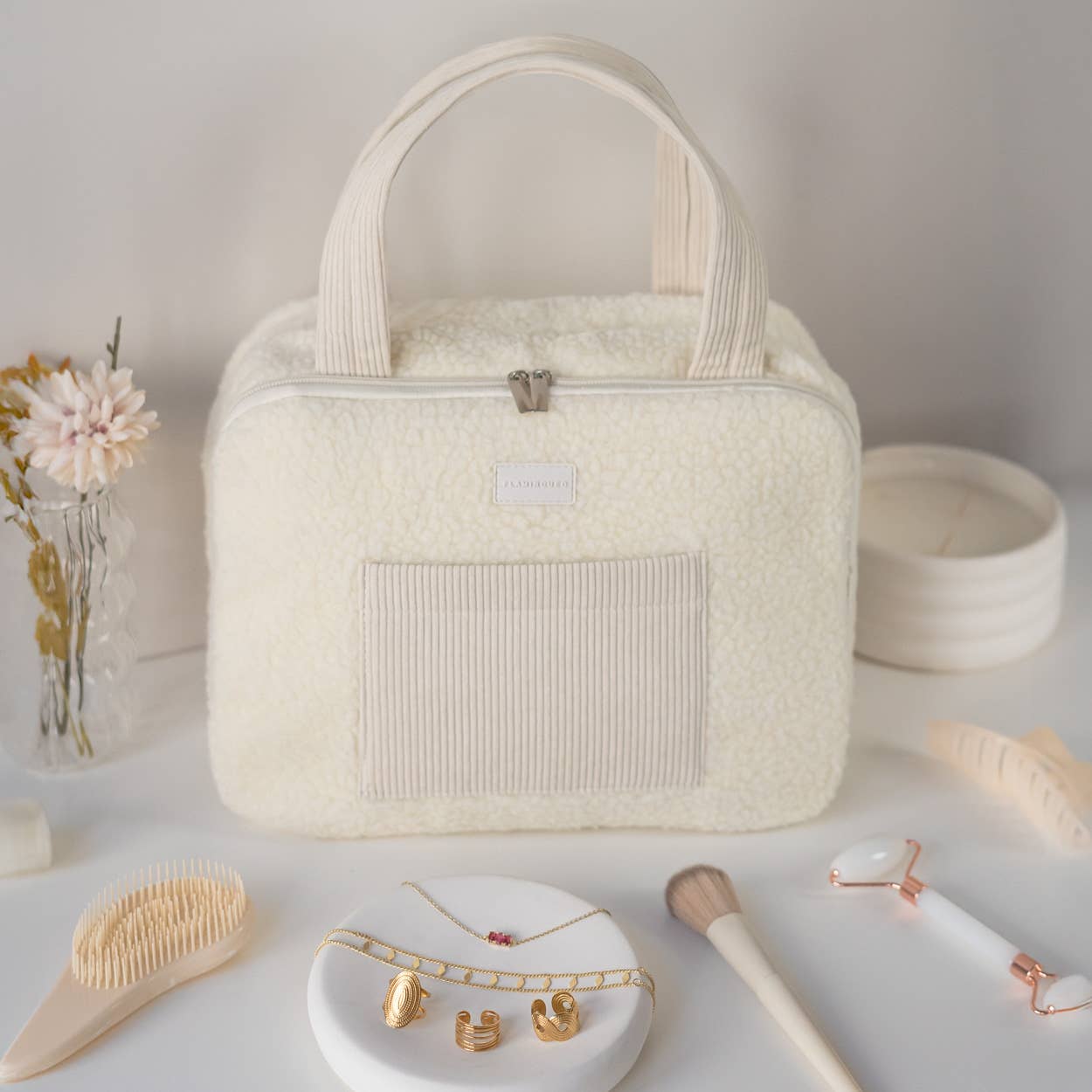 Beige Toiletry Bag