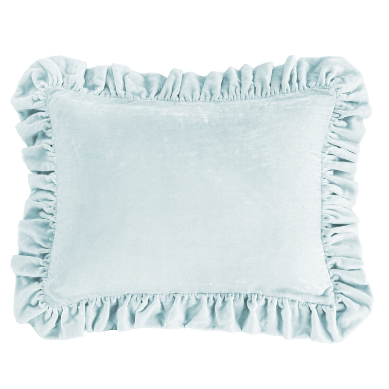 Ruffled Dutch Euro Pillow - Icy Blue