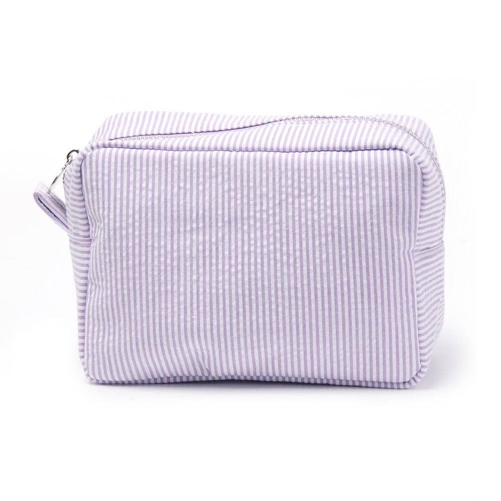 Striped Cosmetic Bag: Purple