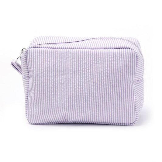 Striped Cosmetic Bag: Purple