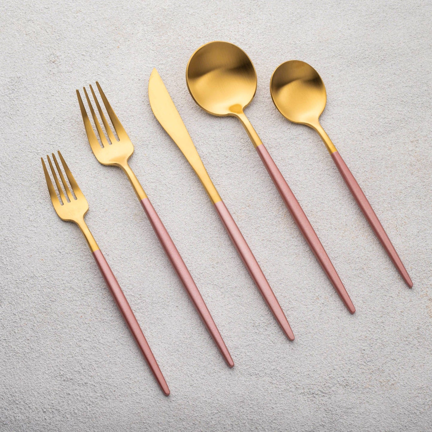 White & Gold Flatware Set