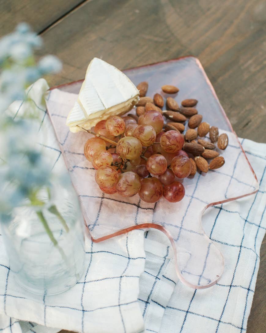 Hammered Glass Tray - Blush
