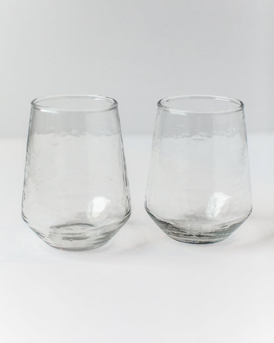 Hammered Glass Tumbler: Set of 2