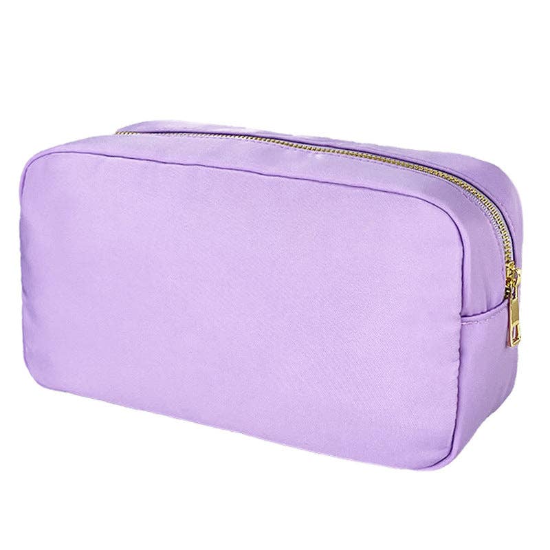 Nylon Solid Color Travel Makeup Bag Organizer: Beige