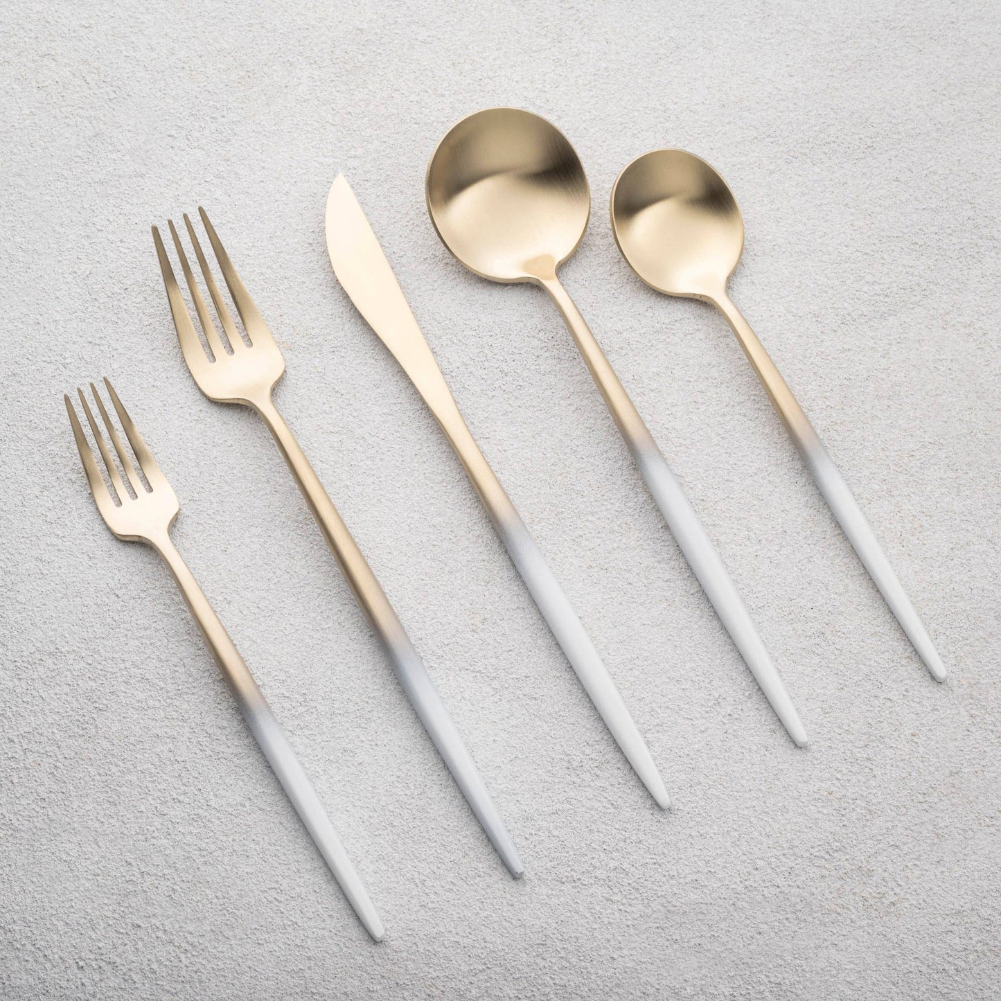 White & Gold Flatware Set