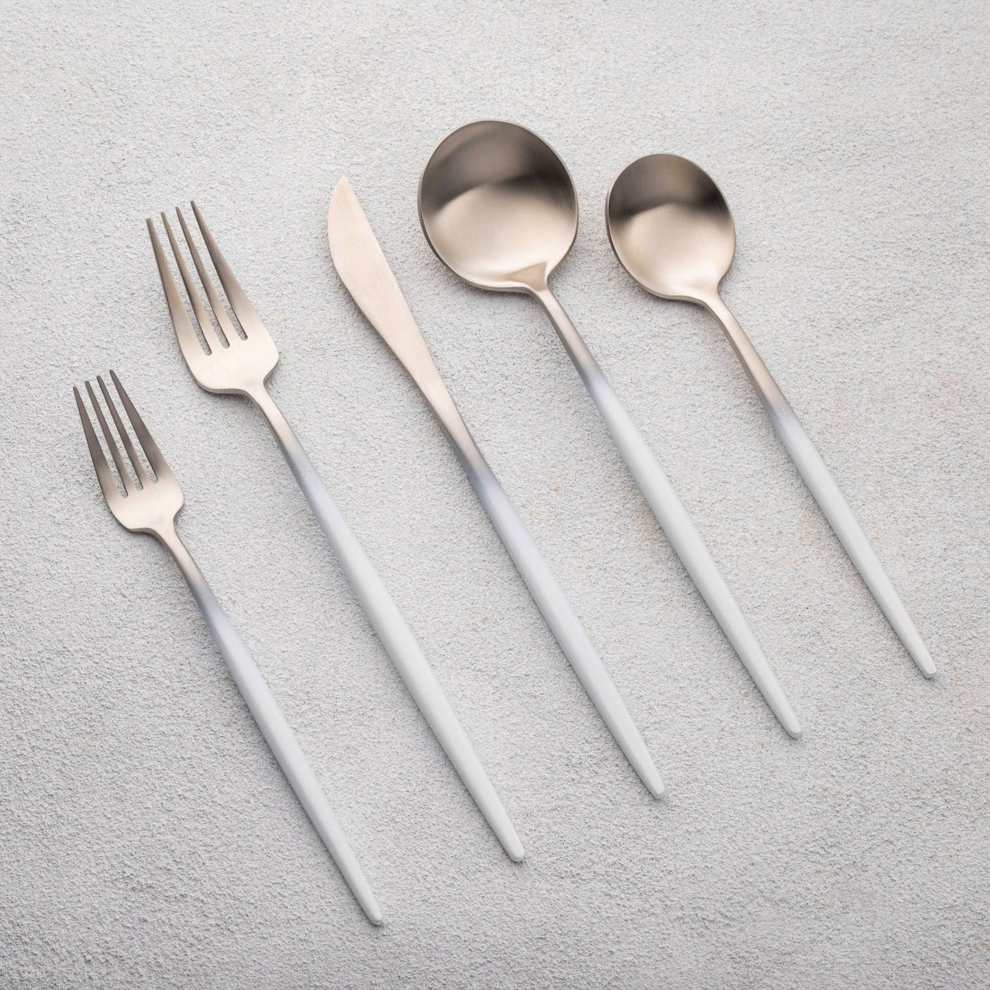 White & Gold Flatware Set