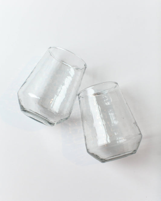 Hammered Glass Tumbler: Set of 2