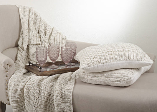 Knitted Ivory Throw