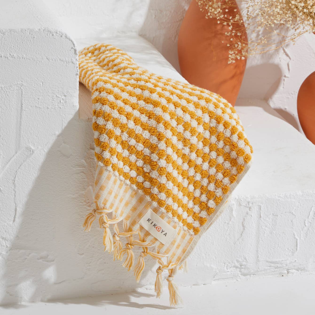Pompom Bubble Hand Towel - Rose