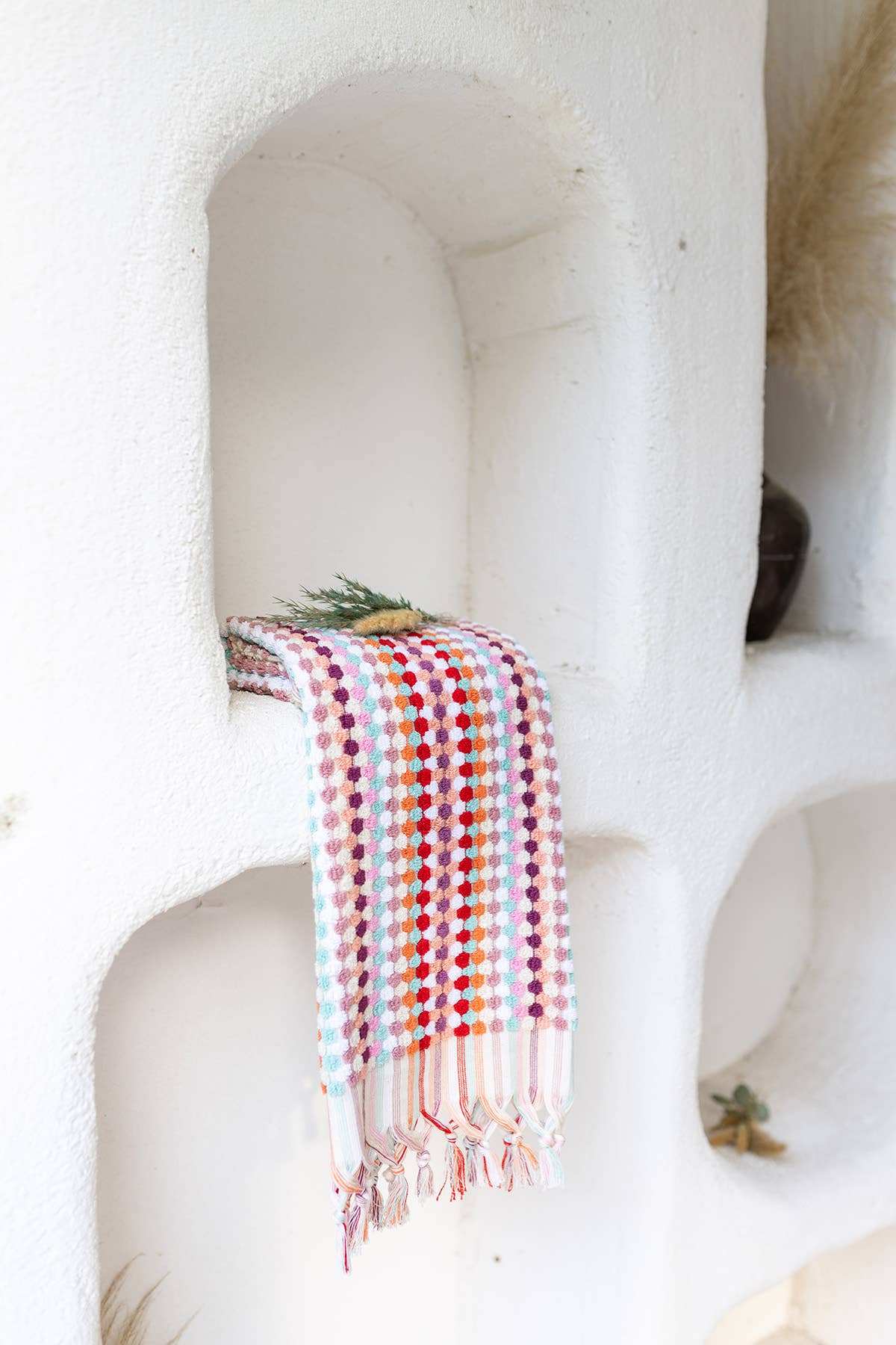 Pompom Bubble Hand Towel - Rose