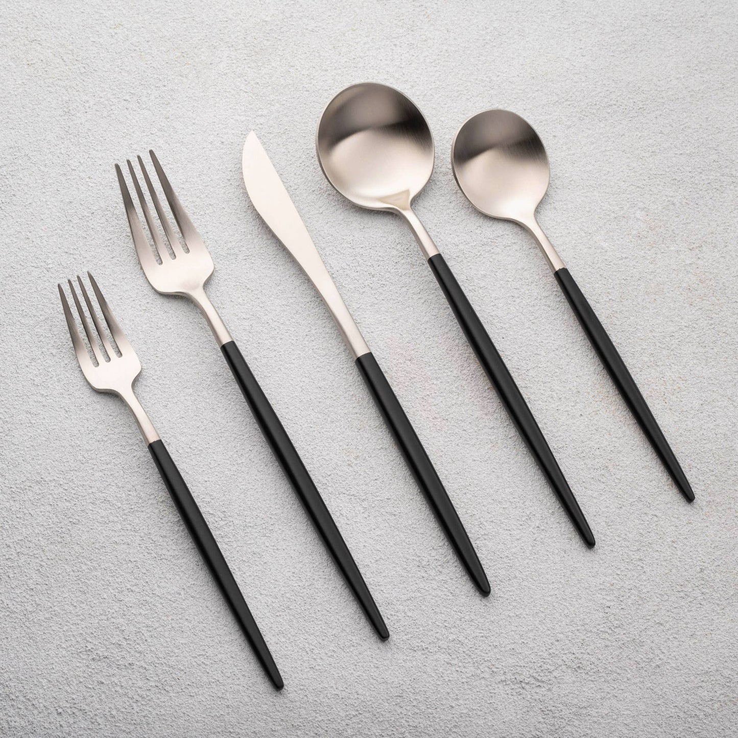 White & Gold Flatware Set