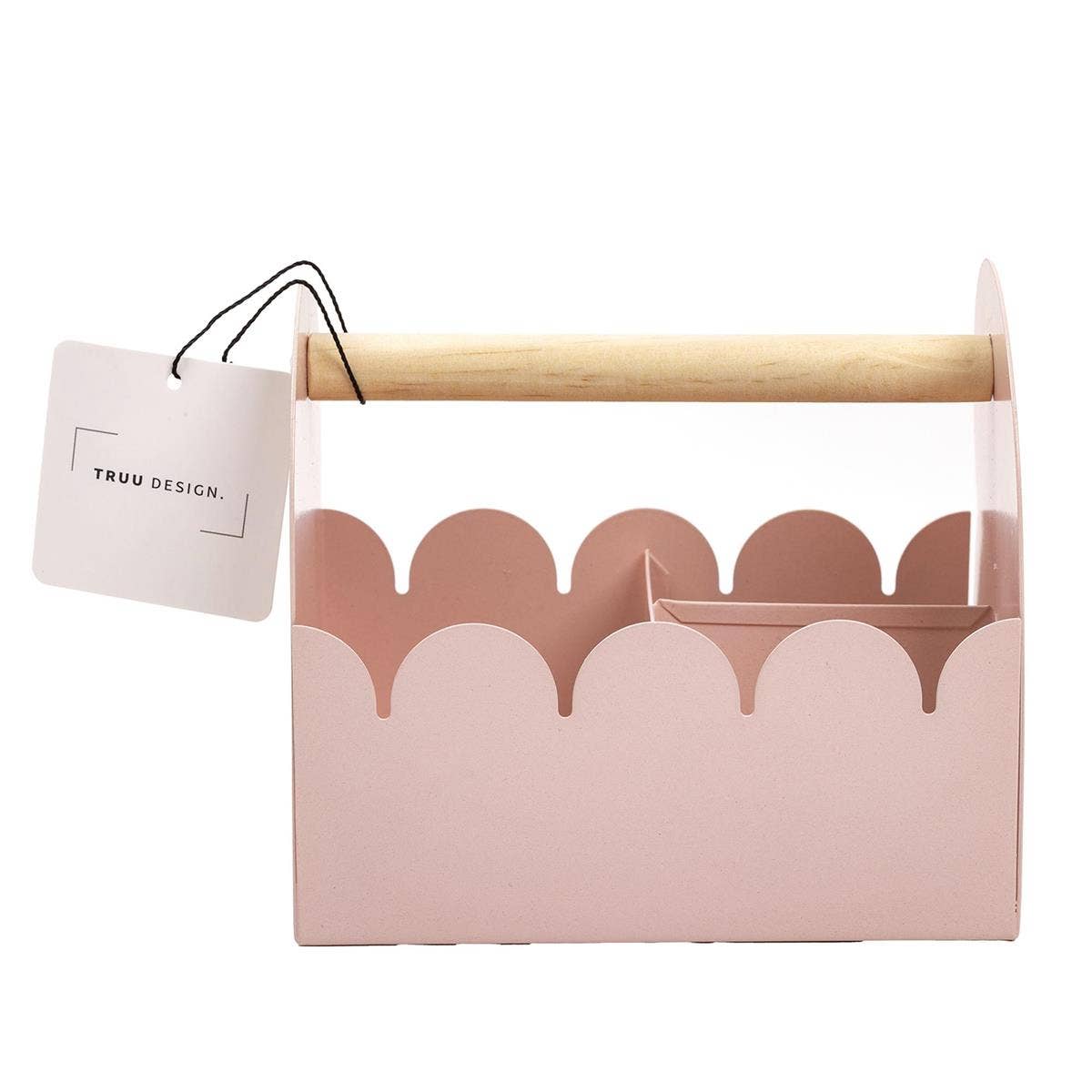 Metal Pink Scalloped Caddy