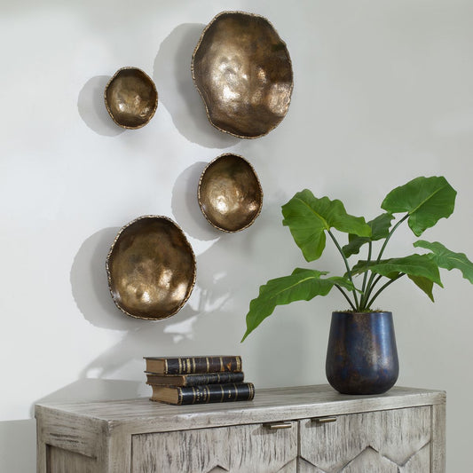 Brass Coin Wall Decor 4PC