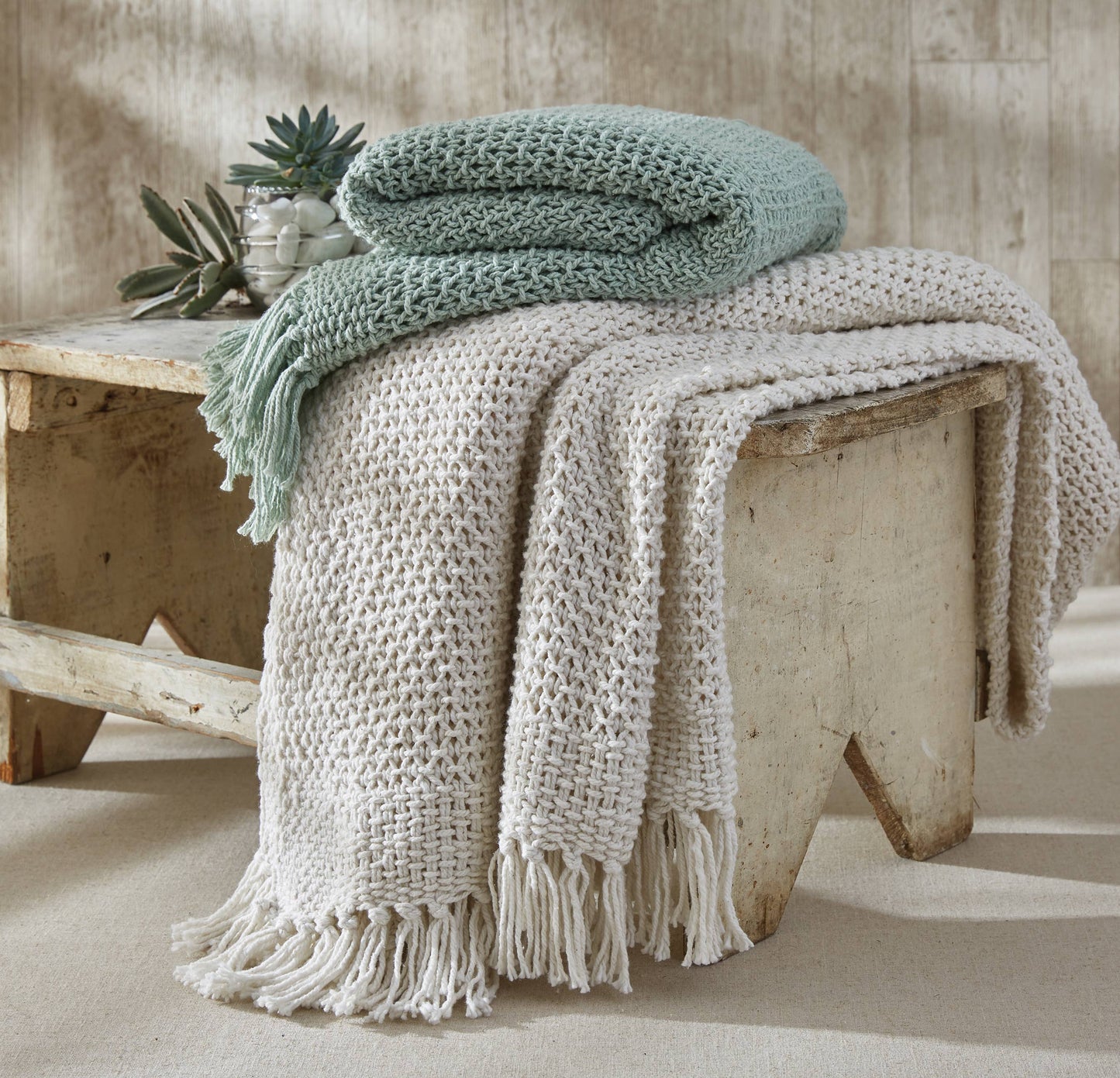 Natural Knit Throw