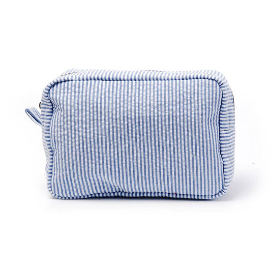 Striped Cosmetic Bag: Blue