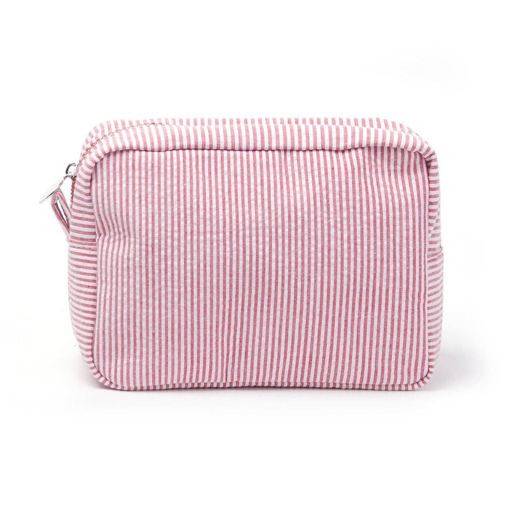 Striped Cosmetic Bag: Pink