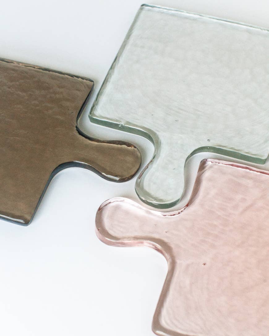 Hammered Glass Tray - Blush