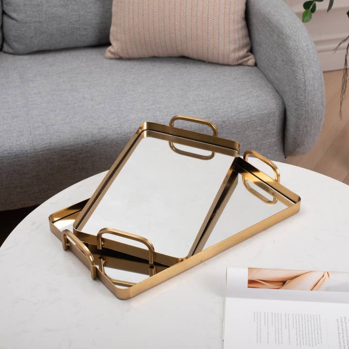 Gold Mirrored Tray Small