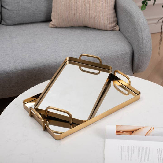 Gold Mirrored Tray Small