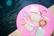 Porto Tiles Blush Keychain Wristlet Wallet