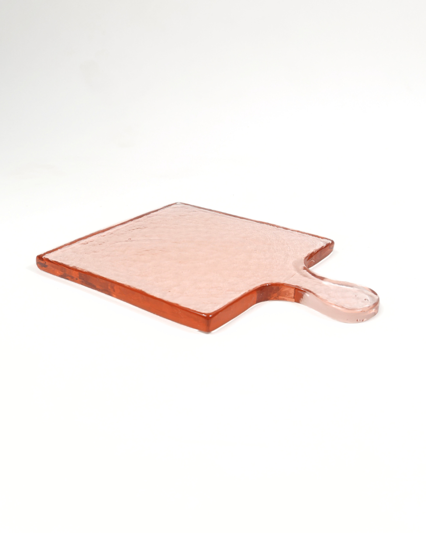 Hammered Glass Tray - Blush