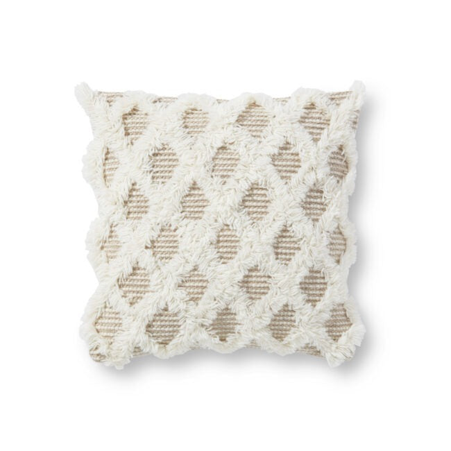 Beige/Ivory Textured Pillow