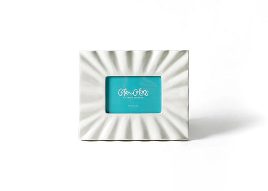 Large White Ruffle Frame
