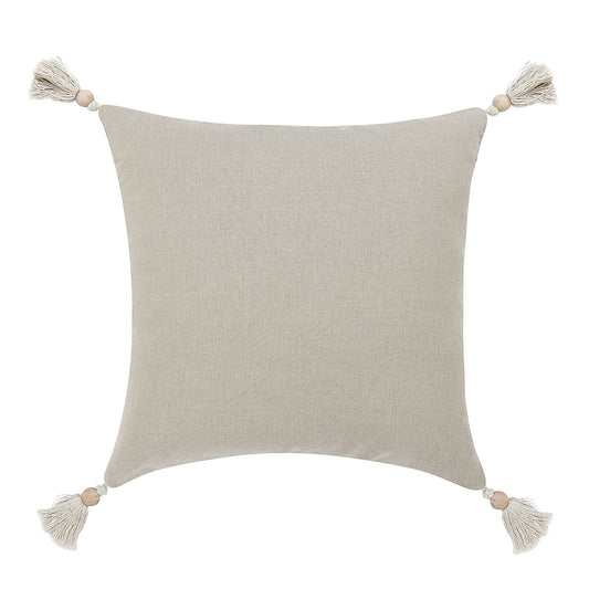 Multi Neutral Tassel Pillow
