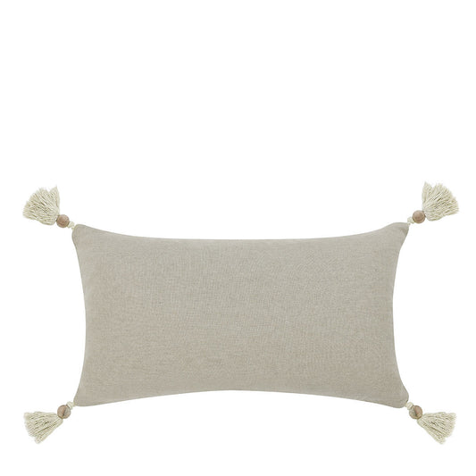 Multi Neutral Tassel Lumbar Pillow