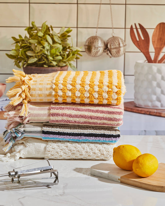 Pompom Bubble Hand Towel - Natural