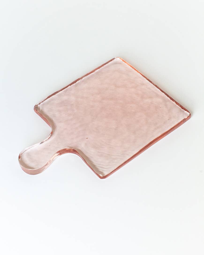 Hammered Glass Tray - Blush
