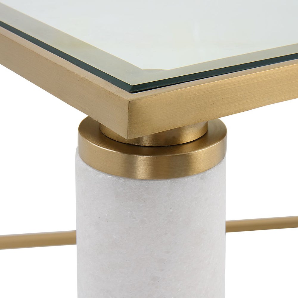 Elegant Gold/White Cocktail Table