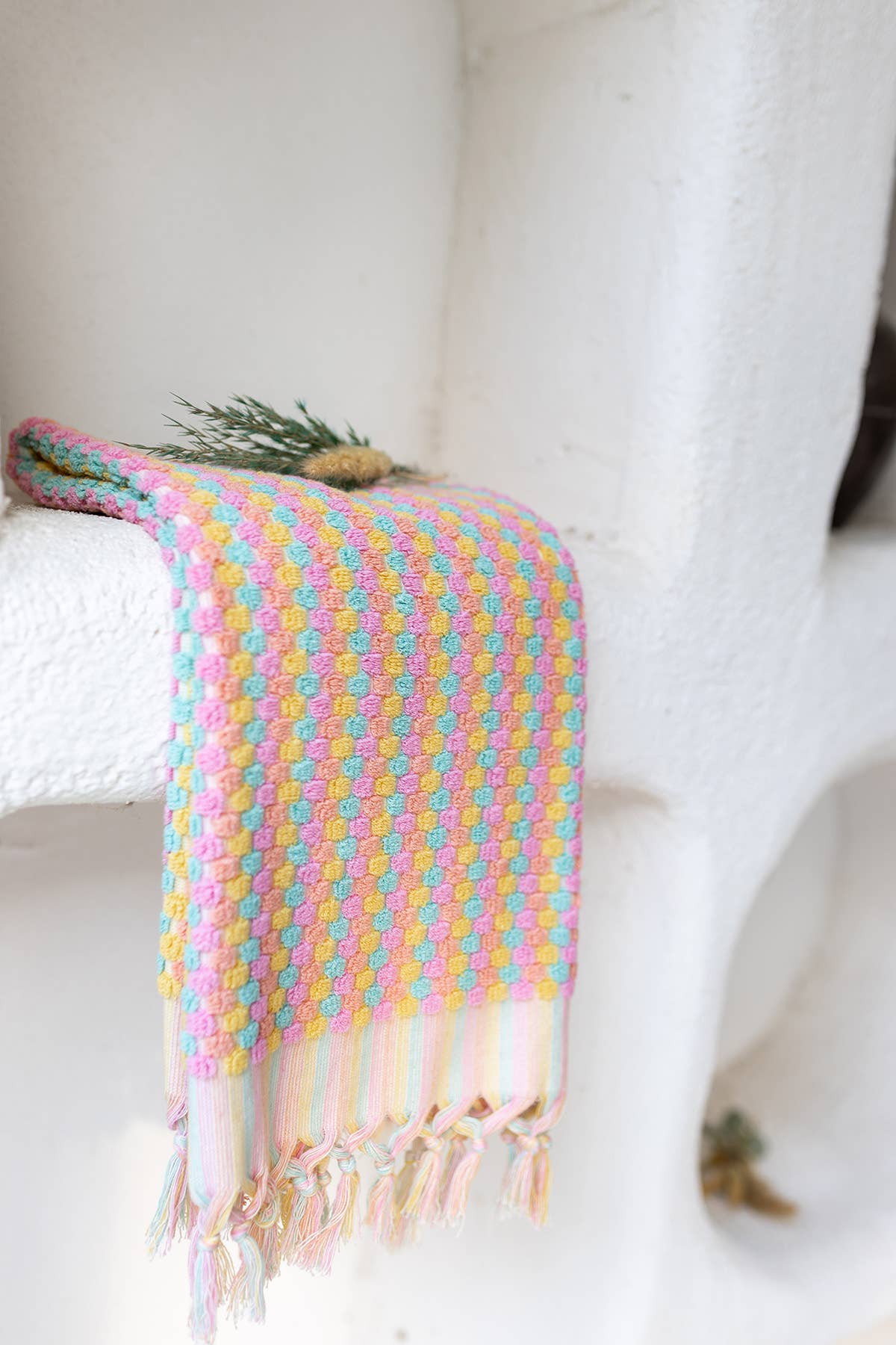 Pompom Bubble Hand Towel - Rose