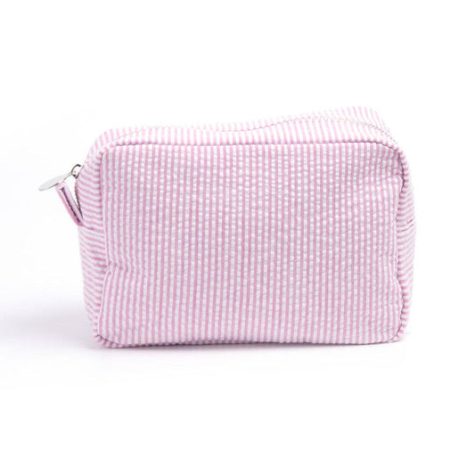 Striped Cosmetic Bag: Blue
