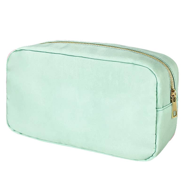 Nylon Solid Color Travel Makeup Bag Organizer: Beige