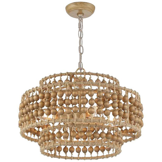 Wood Bead Chandelier