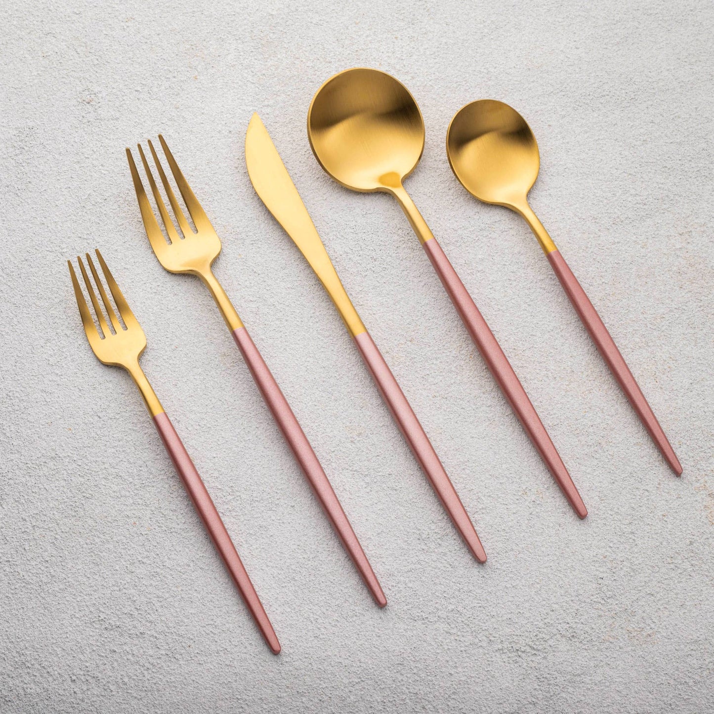 White & Gold Flatware Set