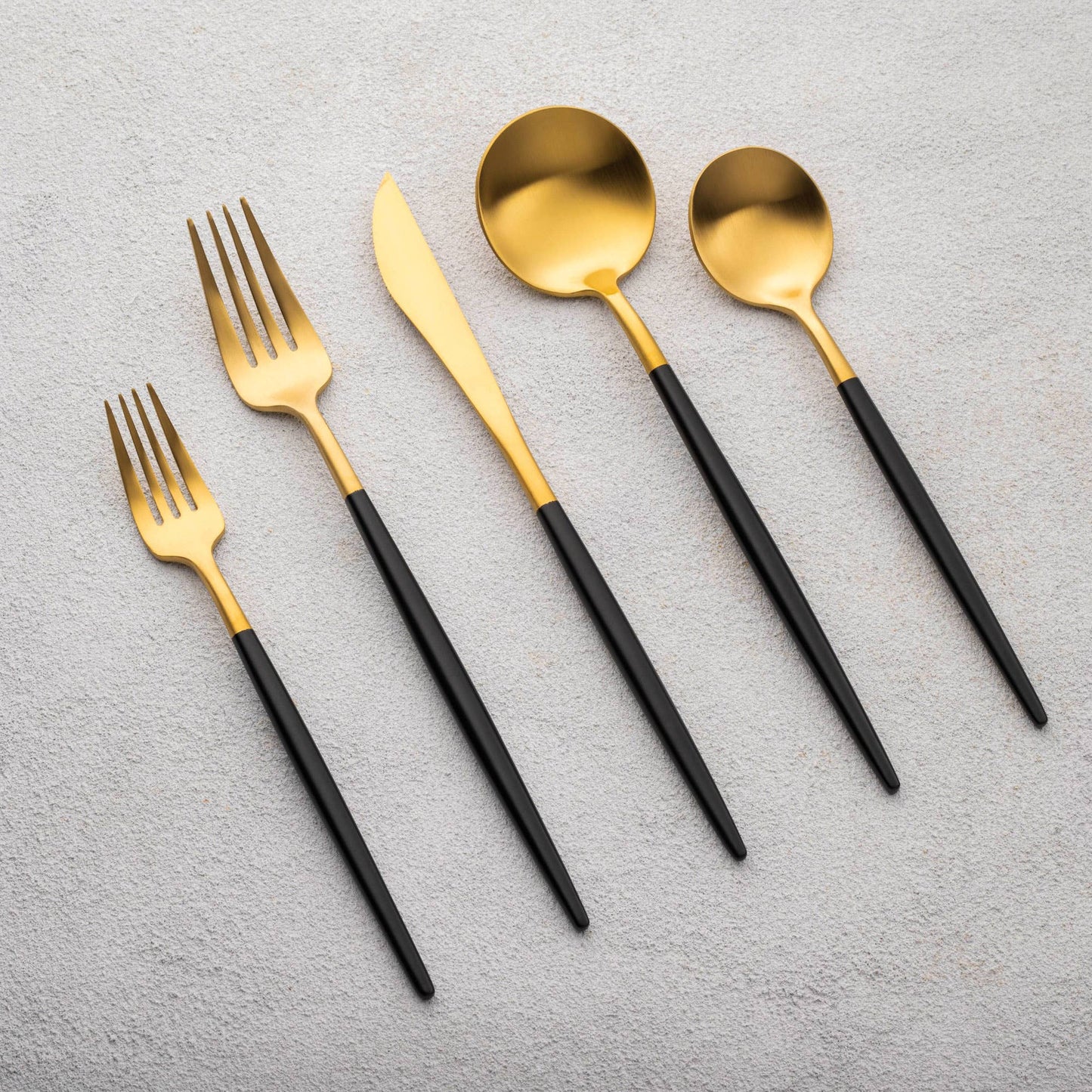 White & Gold Flatware Set