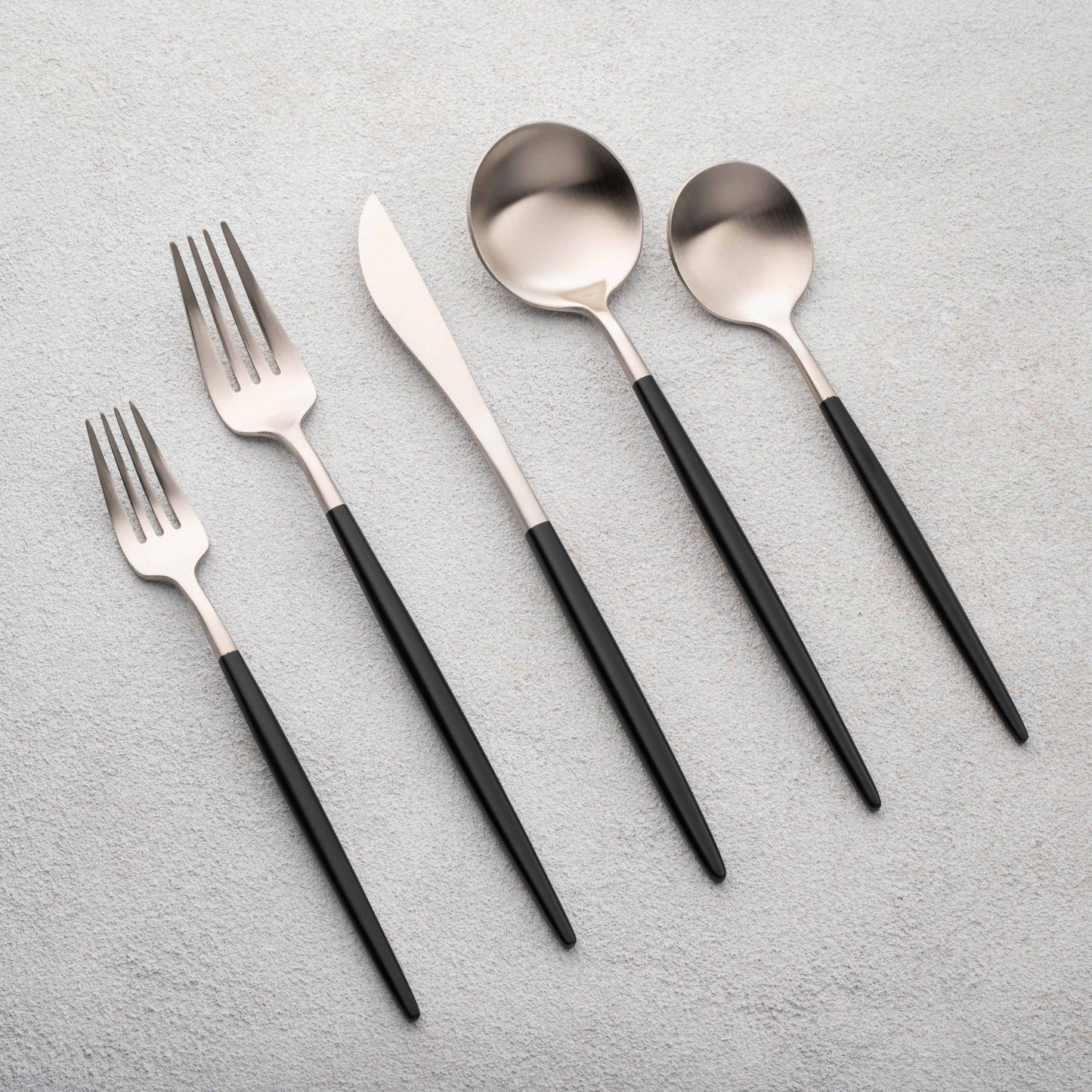 White & Gold Flatware Set