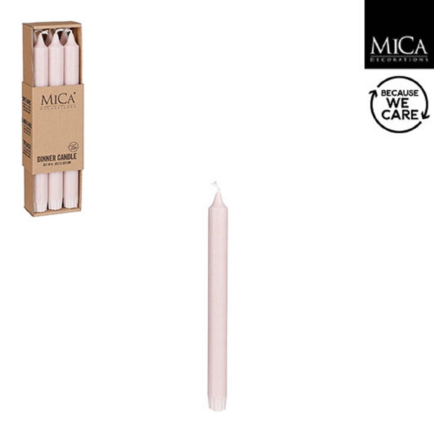 Taper Candle Stick 6 Pack - Pink